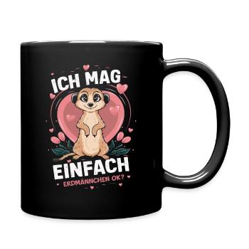 Meerkat Scratching Animal - Full Colour Mug - black - Right