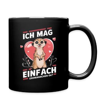 Meerkat Scratching Animal - Full Colour Mug - black - Right