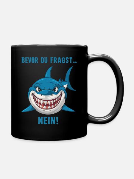 Hai Haifisch Haie Haifische - Tasse einfarbig - Schwarz