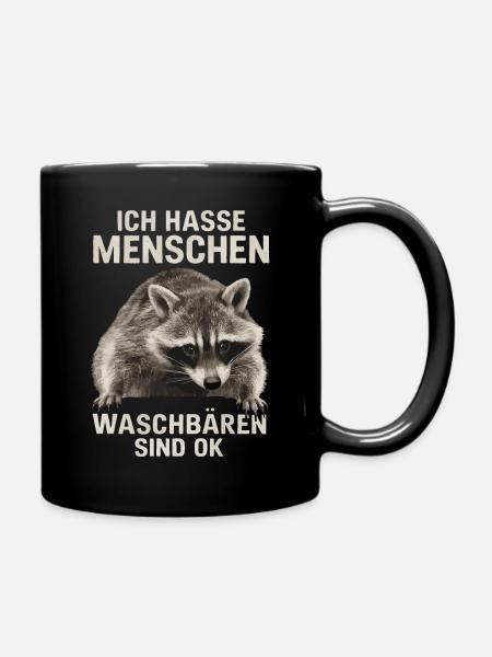 Waschbär Tier Barbados-Waschbär - Tasse einfarbig - Schwarz