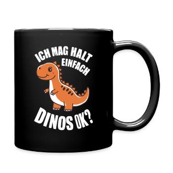 Dinosaur Dino Tyrannosaurus Rex Dinos Dinosaur - Full Colour Mug - black - Right