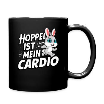 Hase Hasen Kaninchen Haustier - Tasse einfarbig - Schwarz - Rechts