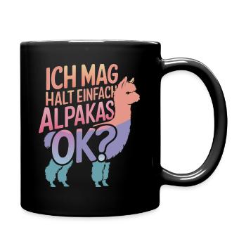 Alpaca llama alpacas animal - Full Colour Mug - black - Right