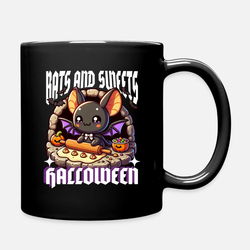 Bats and Sweets Halloween - Full Colour Mug - black