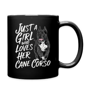 Cane Corso Hund - Tasse einfarbig - Schwarz - Rechts
