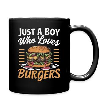 Burger Fast Food Hamburger Cheesburger Burgers - Full Colour Mug - black - Right