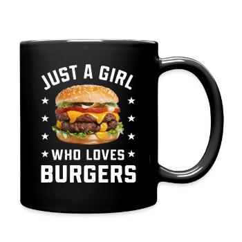 Burger Fast Food Hamburger Cheesburger Burgers - Tasse einfarbig - Schwarz - Rechts
