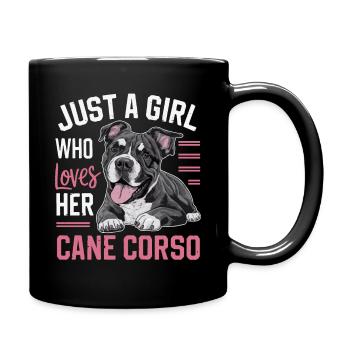 Cane Corso Hund - Tasse einfarbig - Schwarz - Rechts