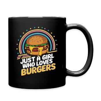 Burger Fast Food Hamburger Cheesburger Burgers - Tasse einfarbig - Schwarz - Rechts