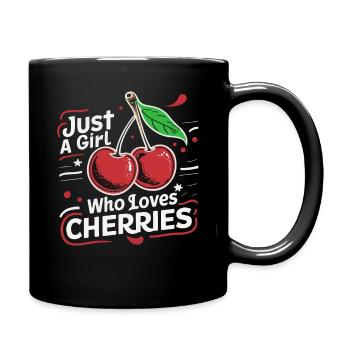 Kirsche Kirschen Früchte Essen - Tasse einfarbig - Schwarz - Rechts