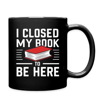Bücher Buch lesen Bücherei Bibliothek Bücherwurm - Tasse einfarbig - Schwarz - Rechts