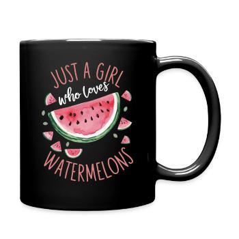 Pastèque, melon, fruit - Mug uni - noir - Droite