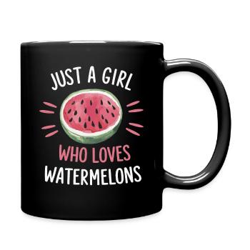 Pastèque, melon, fruit - Mug uni - noir - Droite