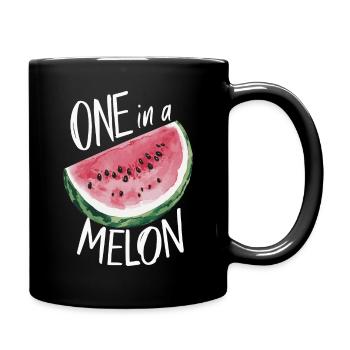 Pastèque, melon, fruit - Mug uni - noir - Droite