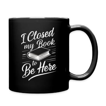 Bücher Buch lesen Bücherei Bibliothek Bücherwurm - Tasse einfarbig - Schwarz - Rechts