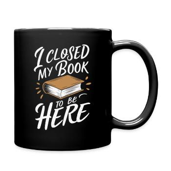 Bücher Buch lesen Bücherei Bibliothek Bücherwurm - Tasse einfarbig - Schwarz - Rechts
