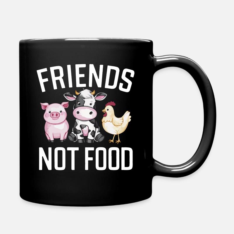 Vegetarisch Vegan Veggie Vegetarier - Tasse einfarbig - Schwarz