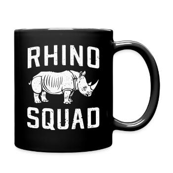 Nashorn Rhinozeros - Tasse einfarbig - Schwarz - Rechts