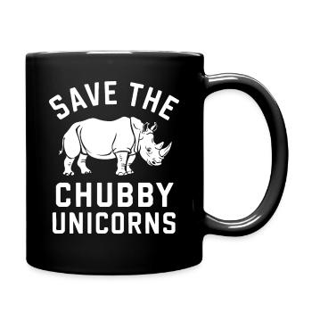 Nashorn Rhinozeros - Tasse einfarbig - Schwarz - Rechts
