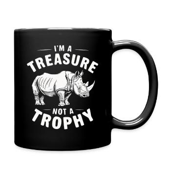 Nashorn Rhinozeros - Tasse einfarbig - Schwarz - Rechts