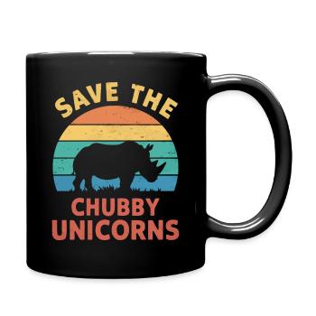 Nashorn Rhinozeros - Tasse einfarbig - Schwarz - Rechts