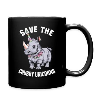 Nashorn Rhinozeros - Tasse einfarbig - Schwarz - Rechts