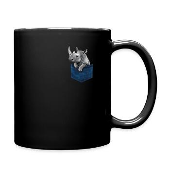 Nashorn Rhinozeros - Tasse einfarbig - Schwarz - Rechts