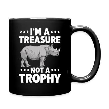 Nashorn Rhinozeros - Tasse einfarbig - Schwarz - Rechts