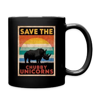 Nashorn Rhinozeros - Tasse einfarbig - Schwarz - Rechts