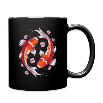 Koi Fisch Karpfen Japan China Fische - Tasse einfarbig - Schwarz - Rechts