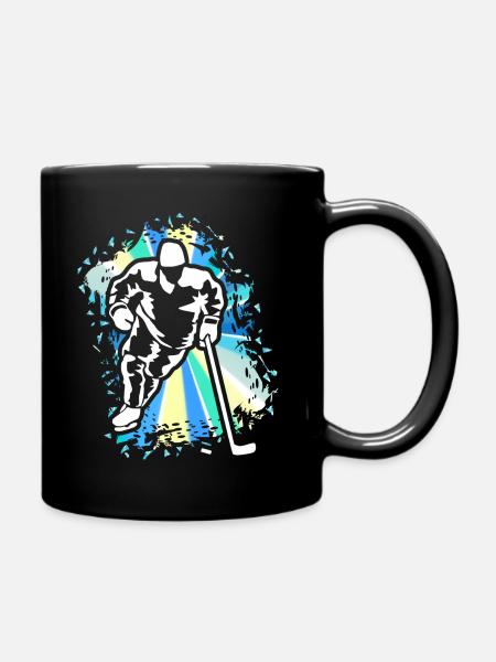 Motif Ice Hockey Ice Hockey Player Gift - Full Colour Mug - black