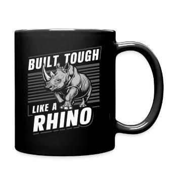 Nashorn Rhinozeros - Tasse einfarbig - Schwarz - Rechts