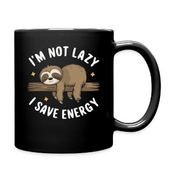 Faultier Faultiere Schlafen Faul - Tasse einfarbig - Schwarz - Rechts