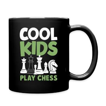 Schach Schachspieler - Tasse einfarbig - Schwarz - Rechts