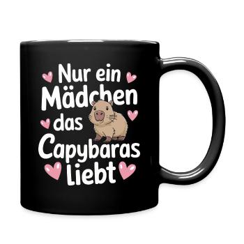 Capybara Wasserschwein Capybaras - Tasse einfarbig - Schwarz - Rechts