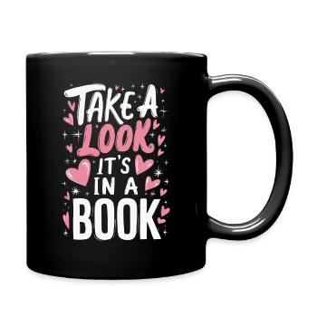 Bücher Buch lesen Bücherei Bibliothek Bücherwurm - Tasse einfarbig - Schwarz - Rechts