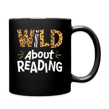 Bücher Buch lesen Bücherei Bibliothek Bücherwurm - Tasse einfarbig - Schwarz - Rechts