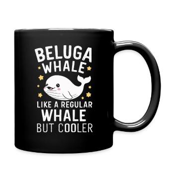 Beluga Whale Ocean Belugas Whales - Full Colour Mug - black - Right