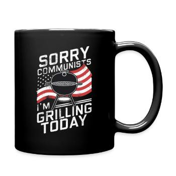 Grill Grillen Griller BBQ Barbecue - Tasse einfarbig - Schwarz - Rechts