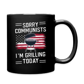 Grill Grillen Griller BBQ Barbecue - Tasse einfarbig - Schwarz - Rechts
