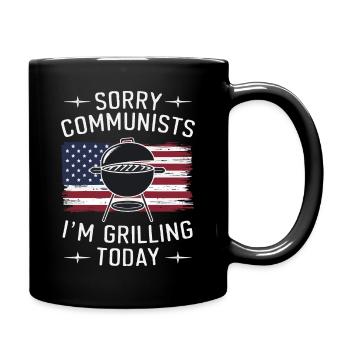 Grill Grillen Griller BBQ Barbecue - Tasse einfarbig - Schwarz - Rechts