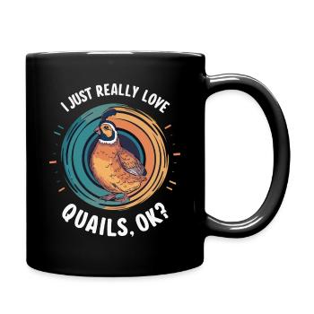 Quail Bird Quails - Full Colour Mug - black - Right