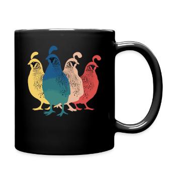 Quail Bird Quails - Full Colour Mug - black - Right