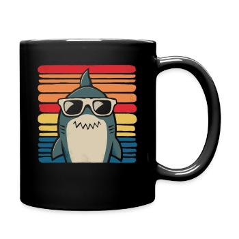 Hai Ozean Tigerhai Tier Fisch - Tasse einfarbig - Schwarz - Rechts