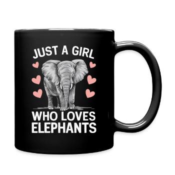 Elefant Tier Elefanten Zoo - Tasse einfarbig - Schwarz - Rechts