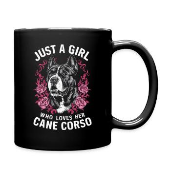 Cane Corso Hund - Tasse einfarbig - Schwarz - Rechts