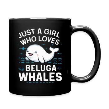 Beluga Whale Ocean Belugas Whales - Full Colour Mug - black - Right