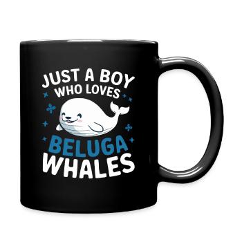 Beluga Whale Ocean Belugas Whales - Full Colour Mug - black - Right