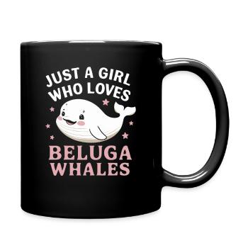Beluga Whale Ocean Belugas Whales - Full Colour Mug - black - Right