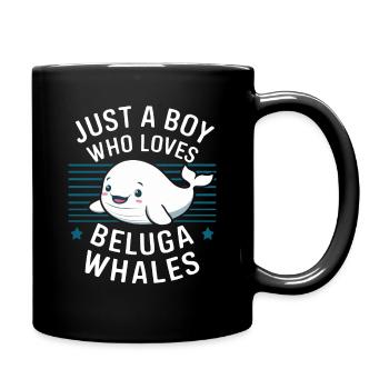 Beluga Wal Ozean Belugas Wale - Tasse einfarbig - Schwarz - Rechts